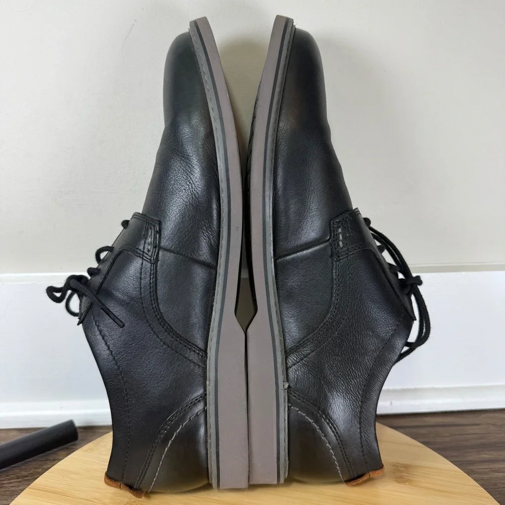 Clarks Collection Derby Mens 13 Black Leather Dress Shoes Office Wedding Modern